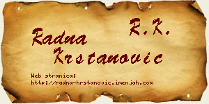 Radna Krstanović vizit kartica